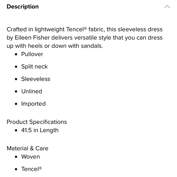 Eileen Fisher Tencel Viscose Crepe Round Neck Dress - Picture 8 of 8